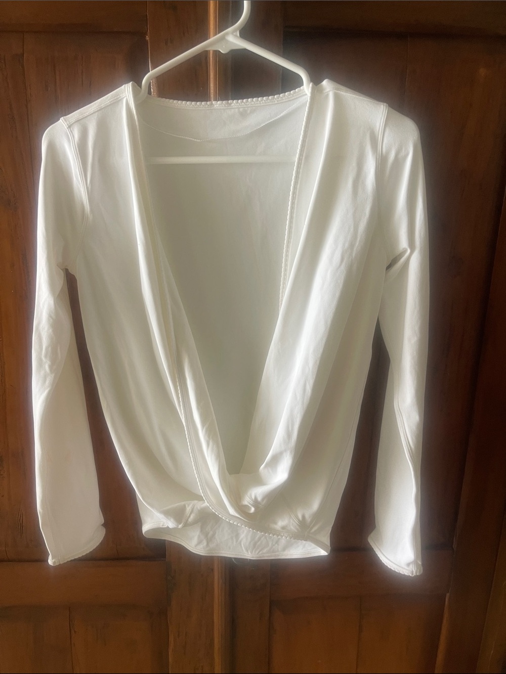 lululemon athletica White Draped Front wrap Long-Sleeve Top
